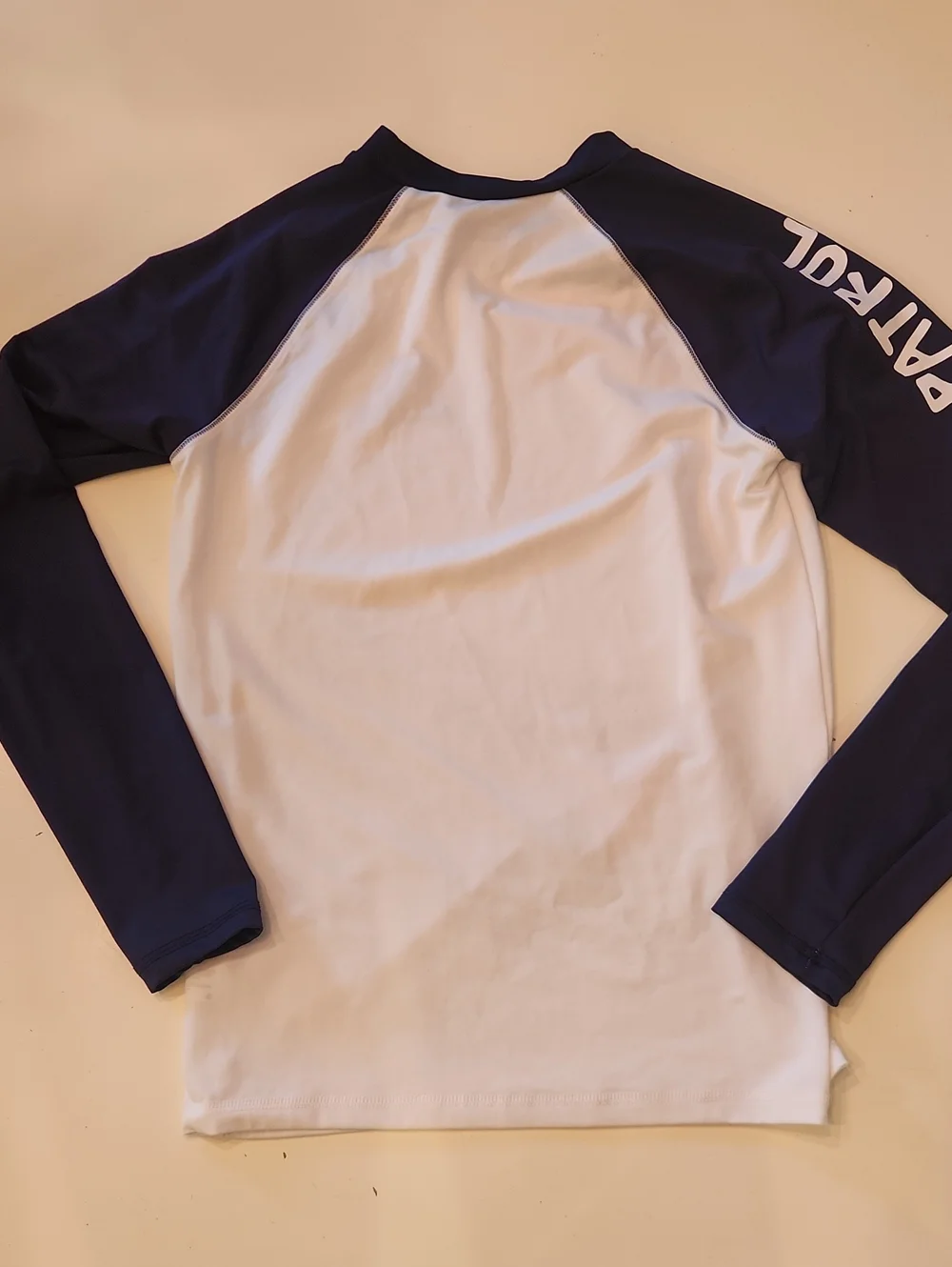 Cat And Jack White Blue Long Sleeve Rashguard Swim Shirt Extra Large 16